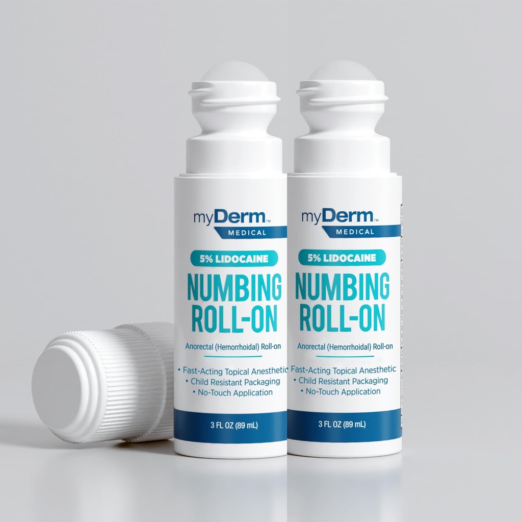 Myderm 의학 5% 리도카인 누비질 목록 - 2의 팩 - Minor Aches, Scratches 및 Hemorrhoidal Discomfort - 미국에서 만드는