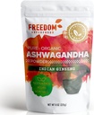 인도에서 유기 Ashwagandha 뿌리 분말 추출물 - 잠재적인 Adaptogen & 우수한 느낌 머리 성장과 고도를 위한 좋은 Veda 비타민 보충교재 - Vegan와 글루텐 자유로운 - 8oz