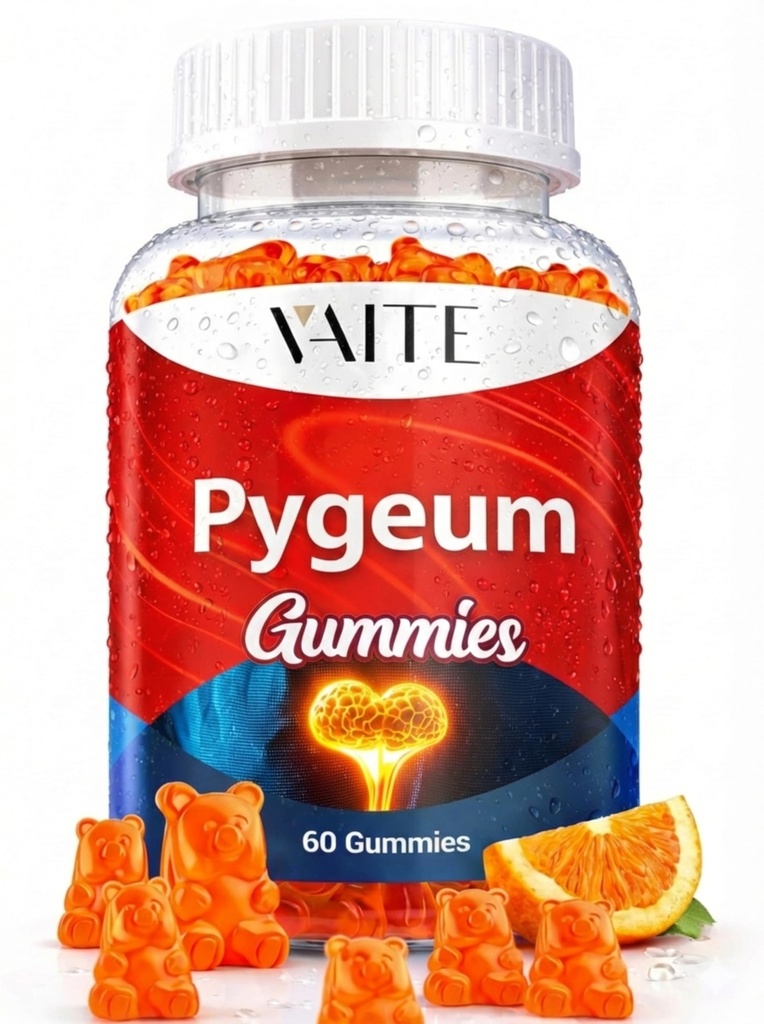 Pygeum 보충교재 Gummies 500mg - Africanum Bark 추출물, 남성, 비 GMO 글루텐 자유로운, 설탕 자유로운, 젤라틴 자유로운, 60 Chews Gummy를 위한 식물 기초 보충교재를 가진 Vegan Chewable