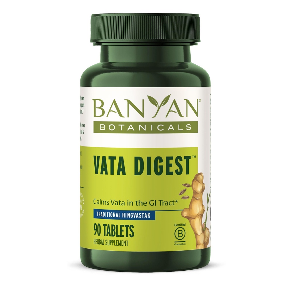 Banyan Botanicals Vata Digest – 유기 소화 보충 – 따뜻하고 균형 소화 도움 편안한 소화 * – 90 정제 – 비 GMO Sustainably Sourced Vegan