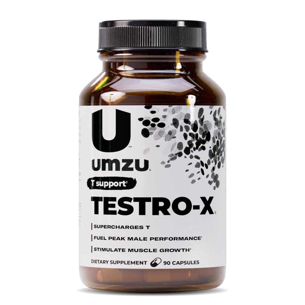 UMZU Testro-X 남성을위한 보충 - 30 일 공급을위한 90 캡슐 - 지원 에너지, 초점, 힘 및 근육 회복 - Ashwagandha 및 아연과 함께 - 천연 남성의 웰빙 지원 공식