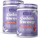 ColonSweep Psyllium Husk Powder Colon Cleanser - Vegan, Gluten Free Fiber Supplement - 변비 완화를위한 안전한 콜론 클렌징, Bloating Relief & Gut Health -16 OZ (60 서빙) - 2 팩