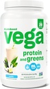 Vega 단백질과 녹색 단백질 분말, 바닐라 - 20g 식물 기초 단백질 플러스 채소, Vegan, 비 GMO, 여성과 남성을위한 완두 단백질, 1.9lbs