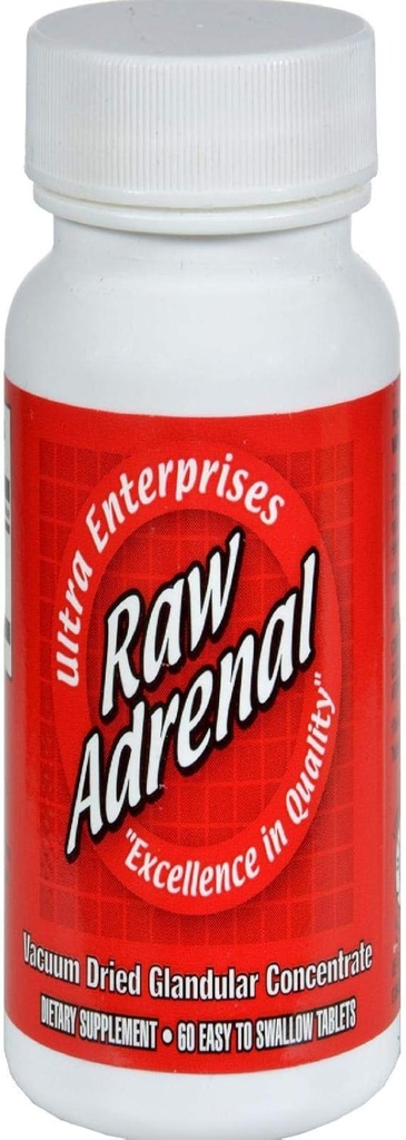Ultra Glandulars 익지않는 Adrenal 정제, 200 Mg, 60 조사