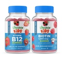 Lifeable Sugar Free Vitamin B12 Kids + Preciotic Fiber Kids, Gummies 번들 - 훌륭한 타스팅, 비타민 보충, 글루텐 무료, GMO 무료, Chewable Gummy
