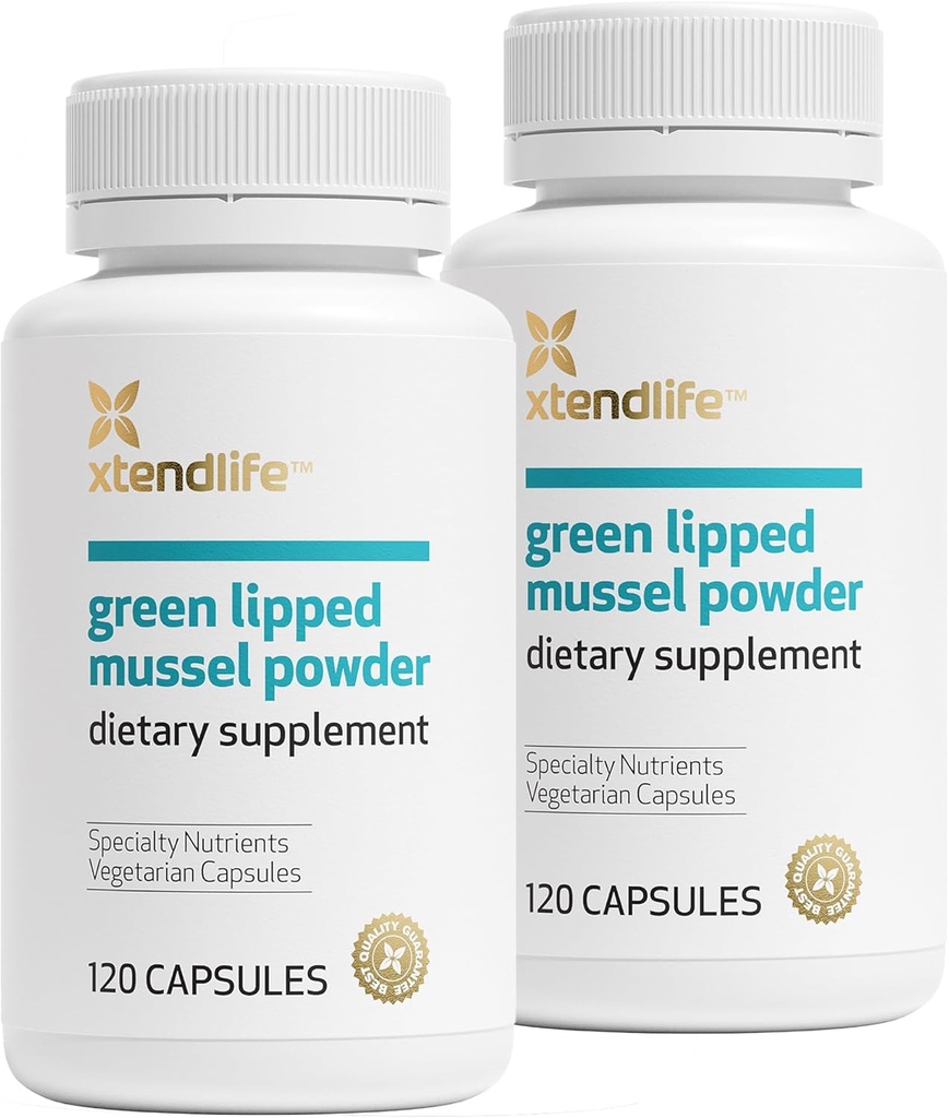 Xtendlife 녹색 Lipped Mussel 분말 - 합동 건강을 위한 뉴질랜드에서 Omega-3 지방산을 가진 2400mg 보충교재, 120의 캡슐 (2 팩)