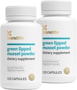 Xtendlife 녹색 Lipped Mussel 분말 - 합동 건강을 위한 뉴질랜드에서 Omega-3 지방산을 가진 2400mg 보충교재, 120의 캡슐 (2 팩)