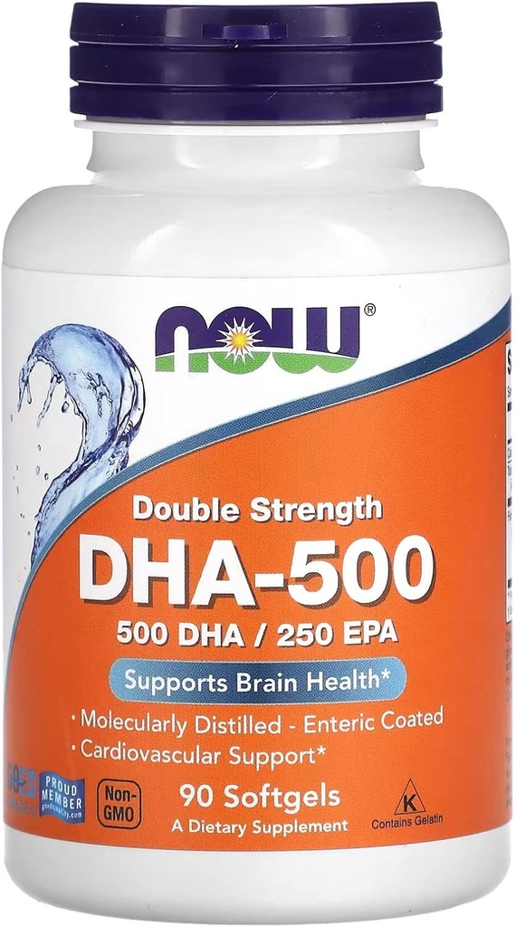 지금 식품 보충제, 250 EPA가있는 DHA-500, 분자 증류, 뇌 건강 지원 *, 90 Softgels
