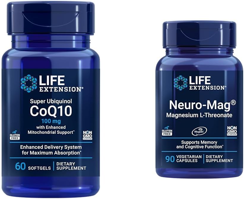 생명 연장 Super Ubiquinol CoQ10 향상된 Mitochondrial Support & Neuro-mag 마그네슘 L-threonate, 마그네슘 L-threonate