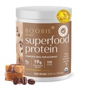 보로비 바디 수퍼 푸드 단백질 임신 및 후반 식사 보충 샤크, 커피 캐러멜 맛 | 19g Protein | Lactation & Motherhood를 위한 안전 | 유기, 비건, 영 설탕, 1 통 (20 인분)