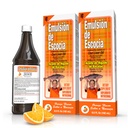 Emulsión de Escocia Cod Liver Oil Complex 비타민 A, D, E, B1 - 면역 지원 및 뼈 건강을위한 천연 오렌지 맛 다이어트 보충 - 필수 오메가 3 생선 기름 - 6.5 oz (2-Pack)