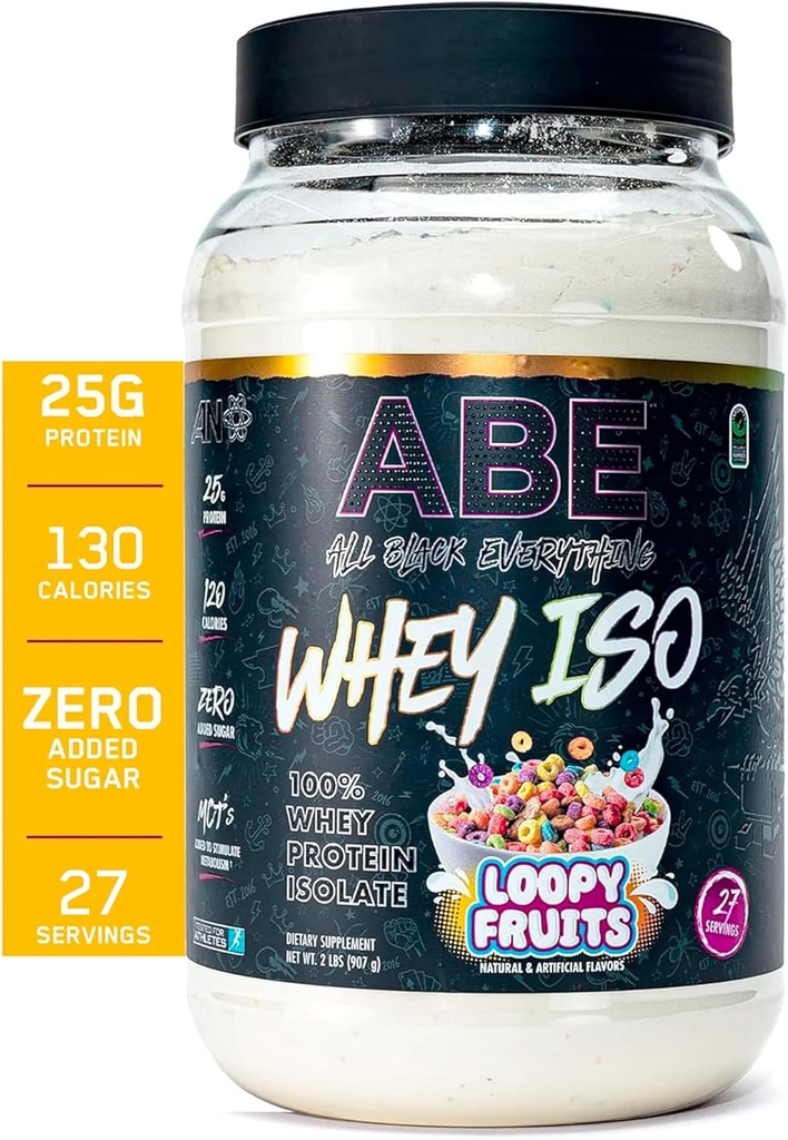 All Black Everything 25g Whey Protein Powder | 과일 밀크 | 27 인분 | 밀가루 단백질 절연 | 저탄소 및 저당 | MCTs