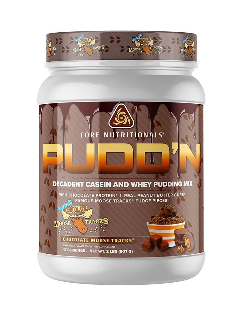 Core Nutritionals Pudd'n, Decadent Protein Pudding Mix, Full Disclosure Casein Blend, Sustained Release, 20G Protein, 17 서빙 (코판 모노스 트랙, 2 lb)
