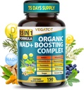 VEGATOT NAD+ 부스트합물 - Resveratrol Turmeric Quercetin Rosemary Bilberry Sage 녹차를 가진 여성 & 남자 15-in-1 공식을 위한 NAD 보충교재