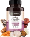 힘 15 버섯 혼합 캡슐 보충교재 (90) | 고강도 추출물 Complex | 사자 Mane, 터키 꼬리, Cordyceps, Reishi, Chaga & Tremella | 20% Beta-D 글루칸 | 면역력 및 활력 지원