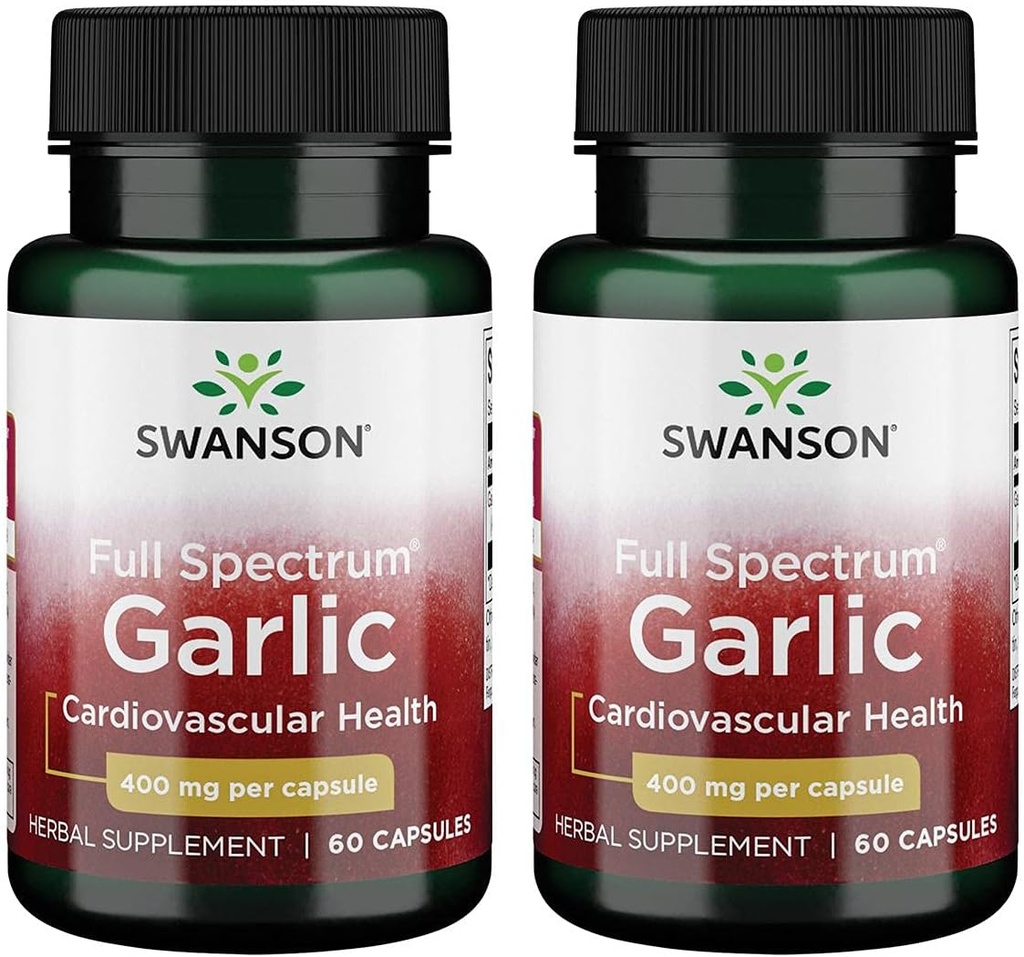 Swanson Full Spectrum Garlic (클러브) 400 밀리그램 60 캡슐 (2 팩)