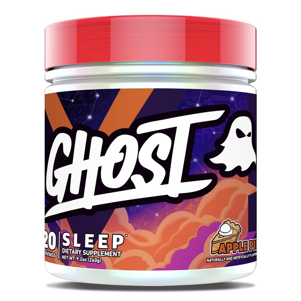 GHOST Sleep Dietary Supplement, Apple Pie - Melatonin, Colostrum & Ashwagandha를 포함한 프리미엄 성분으로 복구 및 복원 - 수면 품질 지원 - 글루텐 무료 및 설탕 무료
