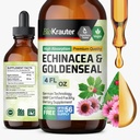 BIO KRAUTER Echinacea와 Goldenseal 뿌리 액체 추출물 - 자연적인 면역 지원 - Goldenseal를 가진 Echinacea 하락 - 채식주의자, 알콜 & 설탕 자유로운 아연 - 4 Fl.Oz.