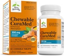Terry Naturally CuraMed 100 mg Curcumin Complex - 심황과 향상된 흡수 Curcumin 보충 - 뇌 및 간 건강 지원 보충 - 채식 식이 요법 - 60 Chewable 정제