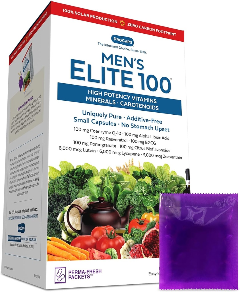 ANDREW LESSMAN Multivitamin-Men의 Elite-100 30 Packets - 코엔자임 Q10, 알파 Lipoic 산, Resveratrol, EGCG, Pomegranate, Citrus Bioflavonoids의 각각 100mg을 가진 유력한 영양사. 없음 첨가제
