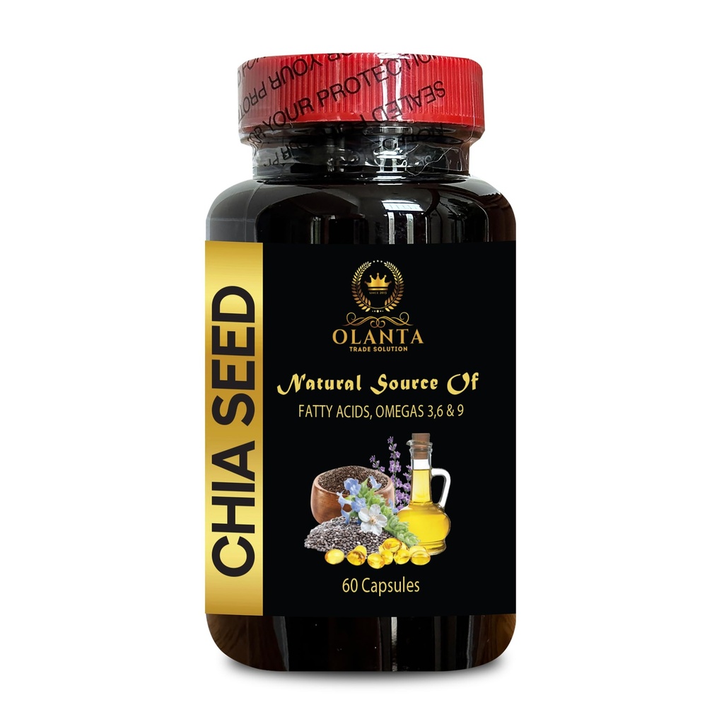 CHIA 씨앗 보충교재 - 오메가-3 보충교재, chia씨 비타민, Vegan chia씨 기름, chia씨 기름 softgels를 가진 높은 섬유 그리고 단백질 - 1개의 병