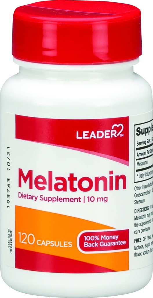 지도자 Melatonin 10MG 캡슐 120 Ct. Insomnia를 위한 최대 힘 잠 원조