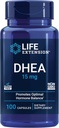 수명 연장 DHEA 15 mg - 호르몬 균형 보충교재, 기억, 근육 질량 및 뼈 조밀도 지원, 건강한 성 드라이브, 글루텐 자유로운, 비 GMO, 100 캡슐