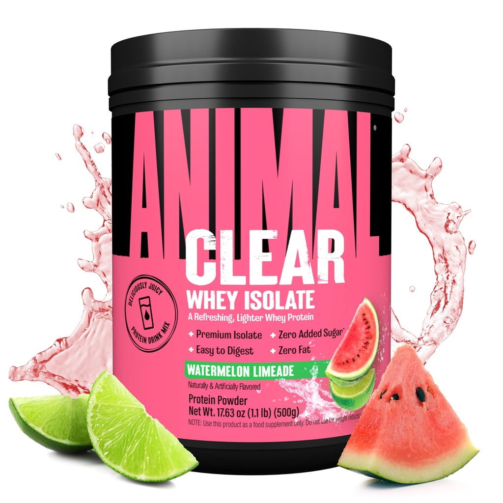 명확한 Whey Isolate Protein Powder - 소화 및 혼합, 5g BCAA, Deliciously Juicy, 남성과 여성, 수박 Limeade 500g (20 서빙)에 대한 언제든지 음료를 새로 고침