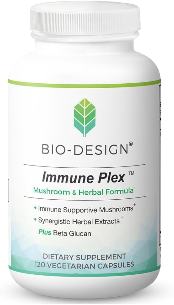 Immune Plex 버섯 & 초본 공식 - Beta Glucan, Reishi & Shiitake Mushrooms와 번식 혼합, & 매일 면역 건강 지원을위한 우유 이틀 Silymarin - 120 캡슐