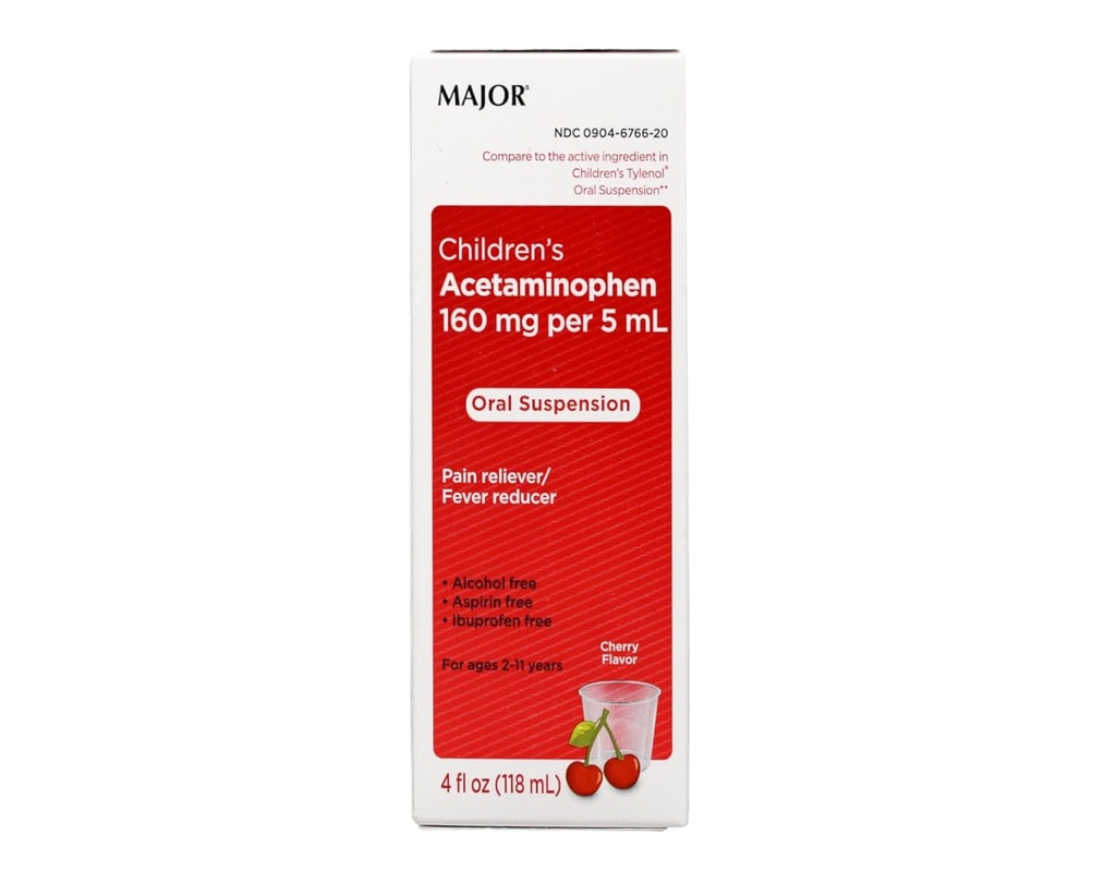 주요 어린이 Acetaminophen Cherry 4 Ounce