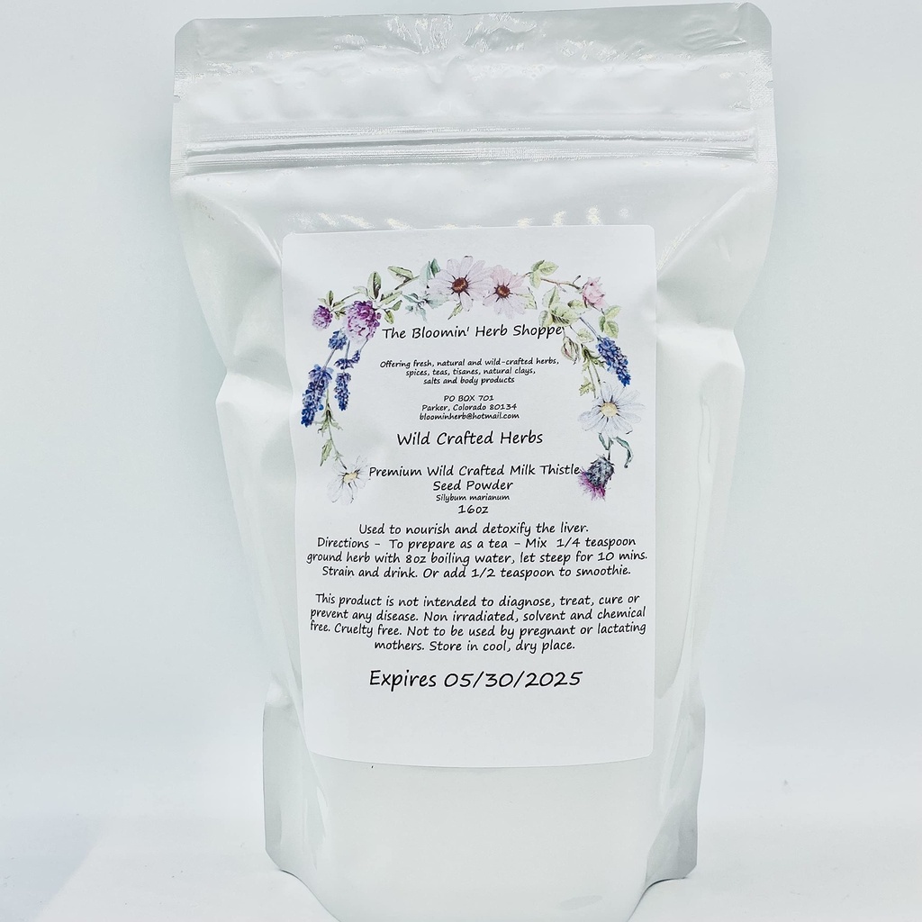 Liphontcta Wildcrafted 우유 이틀씨 분말 16oz 파운드 익지않는 Silybum Marianum Bloomin 허브 Shoppe 순수한 방향족 유력한 간장 부피