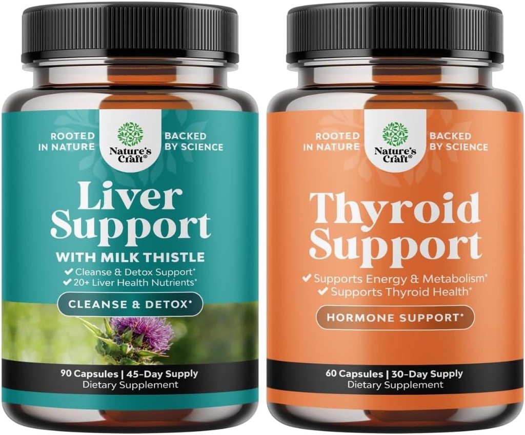 Liver Cleanse Detox & Repair의 번들 - Silymarin Milk Thistle Dandelion Root, Beetroot & Artichoke Extract & Thyroid Support - L Tyrosine, Bladderwrack, Selenium & Ashwagandha for 호르몬 균형