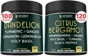 번들 6in1 민들레 보충 & 6in1 감귤류 Bergamot 보충 - 지원 Relaxation, 심장, 소화 건강 및 면역