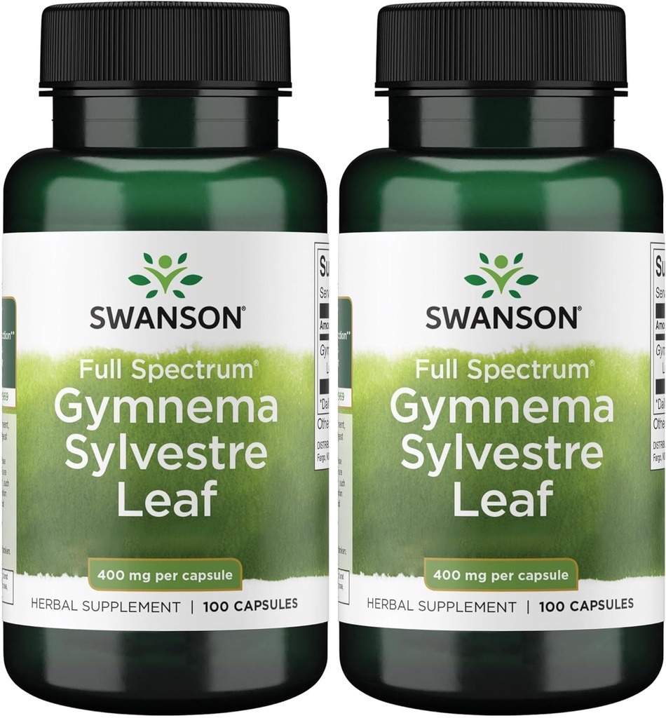 Swanson Full Spectrum Gymnema Sylvestre Leaf - 전통 Ayurvedic 허브 - (100 캡슐) (2 팩)