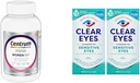 Centrum Minis Silver Women's Multivitamin for Women 50 Plus, 비타민 D3, B 비타민, 비 GMO 성분, 지원 메모리 및 노인에 대한 공동 임신 - 280 Ct & Clear Eyes, 과민한 눈, 눈 방울, 0.5 Oz, 2 팩