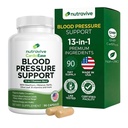 Nutravive 혈압 지원 보충교재 – Hawthorn, 마늘, 올리브 잎, Hibiscus & B12를 가진 자연적인 심장 & 순환 지원 – 미국 만드는, GMP 시설 - 90의 캡슐