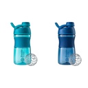 BlenderBottle 20-Ounce SportMixer Protein Shaker Bottles with BlenderBall Wire Whisk, Navy 및 Teal