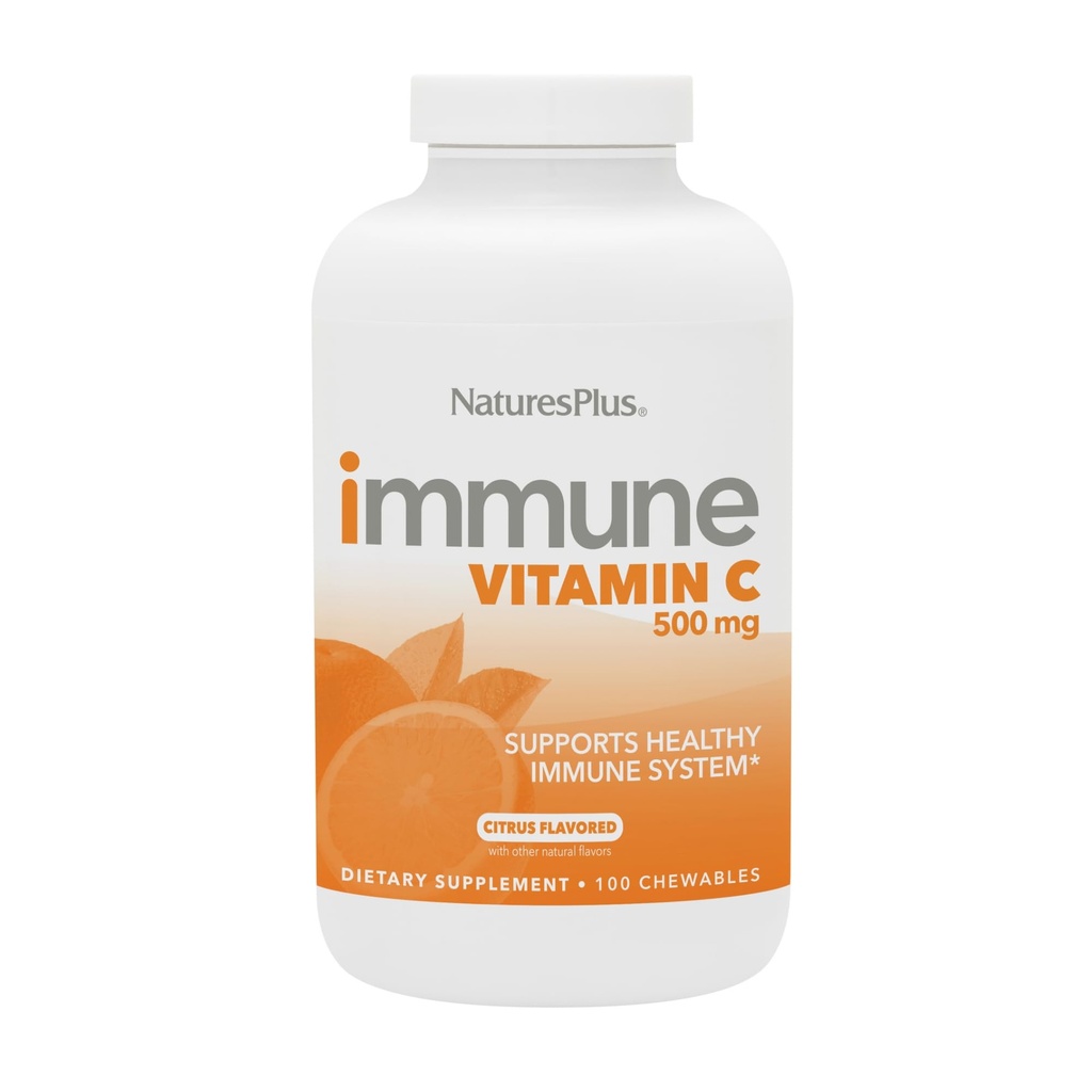 NaturesPlus Immune 비타민 C, Citrus - 100 Chewables - 모든 자연 면역 체계 지원 - Bioflavonoids & Superfoods를 가진 높 순수성 공식 - Stomach에 비 산성 & Gentle - 100개의 서빙
