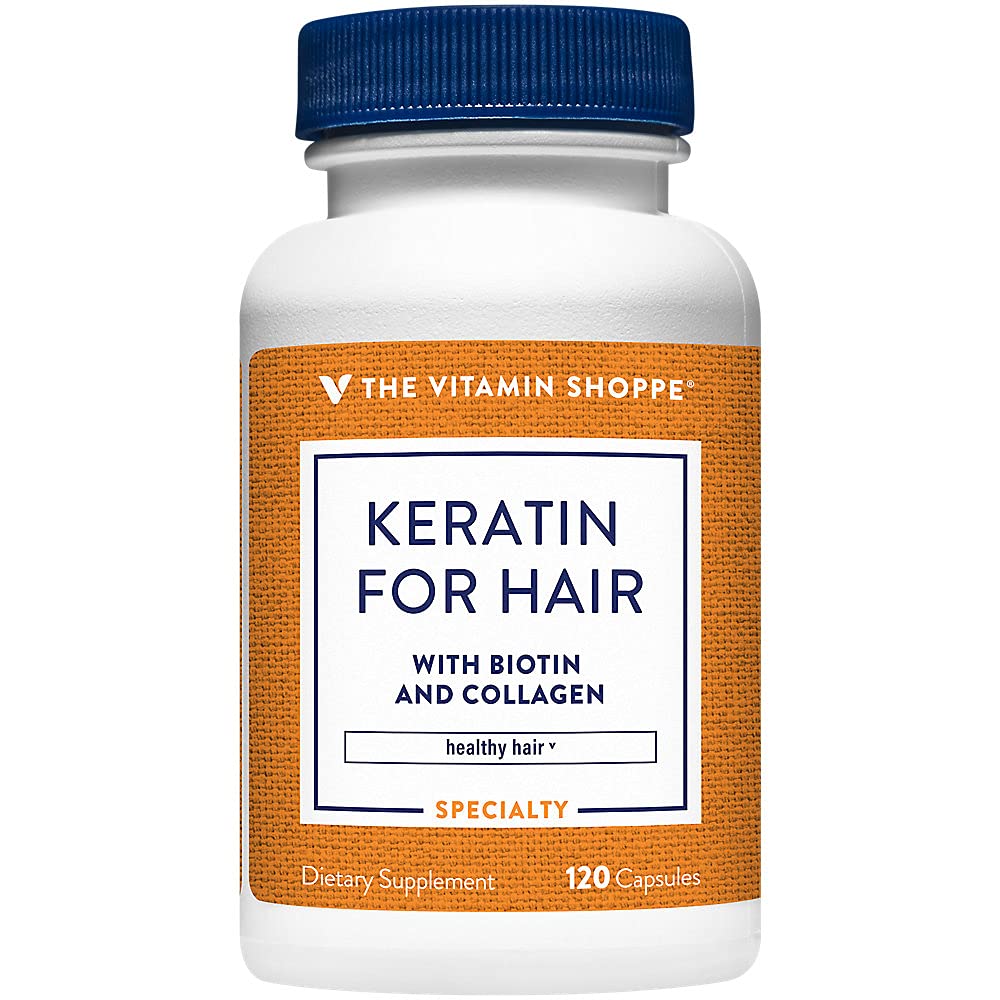 Biotin & Collagen을 가진 머리를 위한 비타민 Shoppe Keratin는, 강한, 건강한 머리, 머리 광택 (120의 캡슐)를 지원합니다