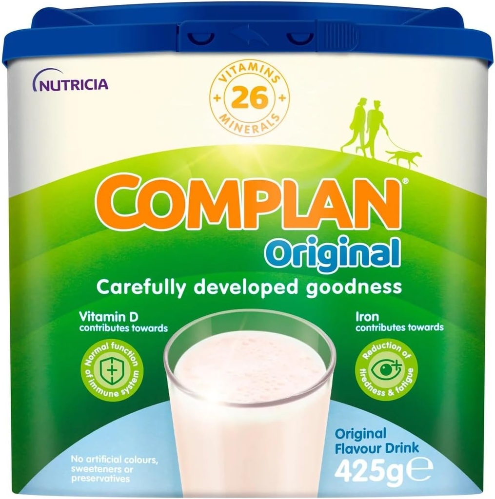 Complan 영양 비타민 부유한 음료 본래 풍미 425g 7-8 봉사