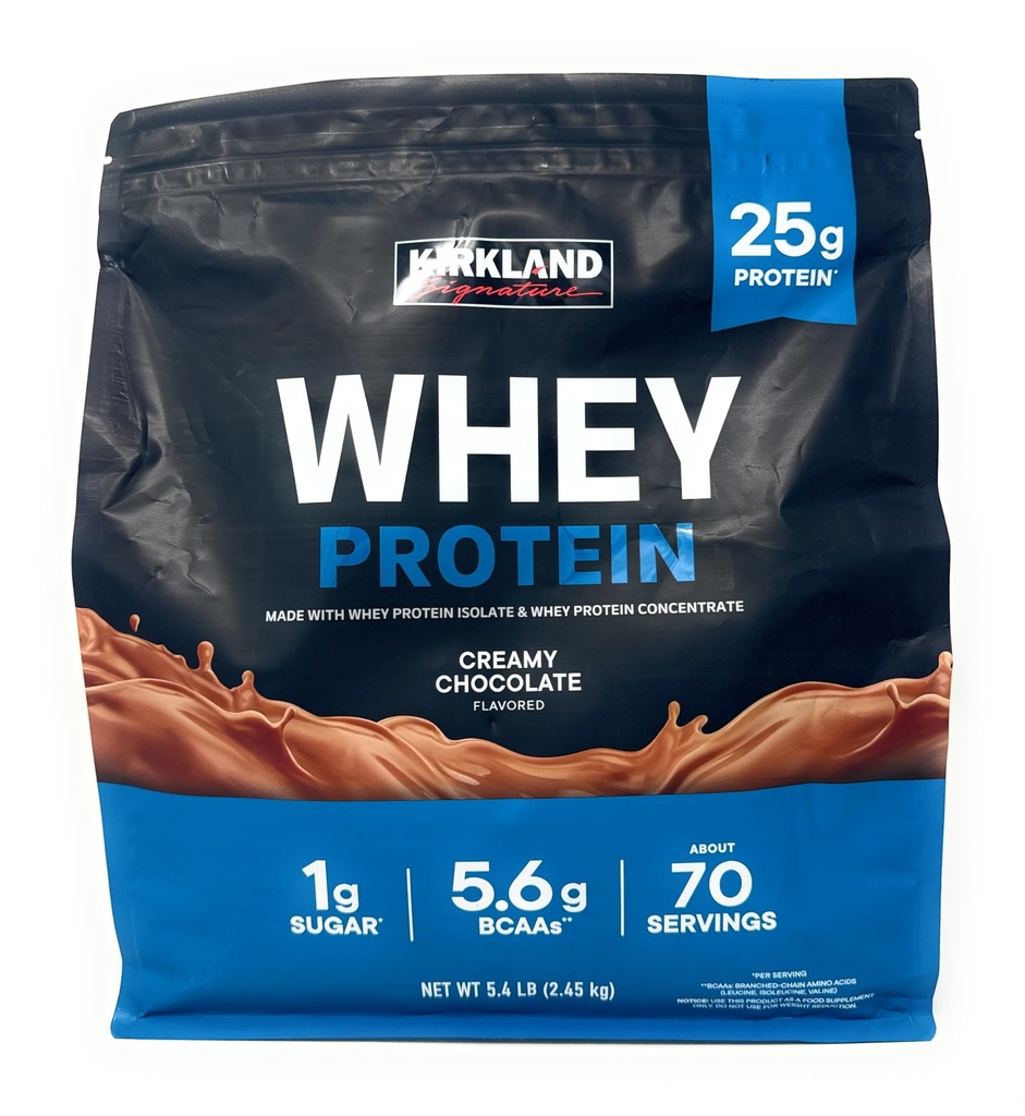 Kirkland 서명 Whey 25g 단백질, 1g 설탕, 5.6g BCAAs, 대략 70의 서빙 크림 초콜릿 맛