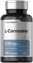 Horbäach L-Carnosine 500mg | 120 캡슐 보충 | 비 GMO 및 글루텐 무료 분말 알약