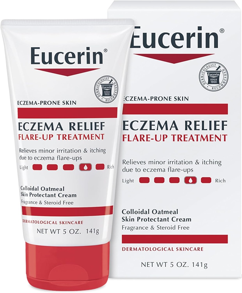 Eucerin Eczema Relief Flare-up Treatment - Eczema-Prone 스킨을위한 즉각적인 완화 - 5 oz. 뚱 베어
