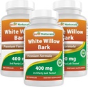 제일 자연적인 백색 Willow Bark 400 mg 180 캡슐 (180의 조사 3)의 포장)