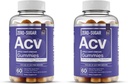 Essential Elements Zero-Sugar ACV Apple Cider Vinegar Gummies from “어머니” - 자연적으로 소스, 크롬 60 카운트 (2 팩)와 Vegan ACV Gummies