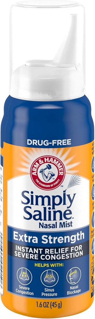 팔 & 망치 단순히 사선 Nasal 안개 여분 힘, 심한 혼잡, 1.6 Ounce