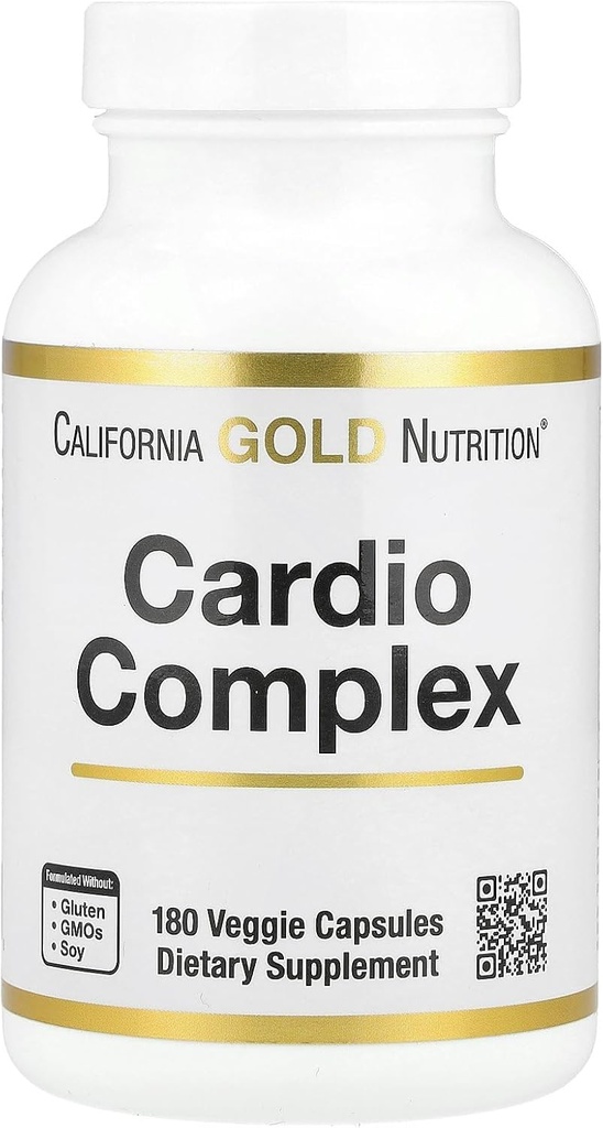 CardioAmino Blend, CardioPhyto Blend 및 Coenzyme Q10, 180 Veggie Capsule와 함께 캘리포니아 골드 영양 Cardio Complex