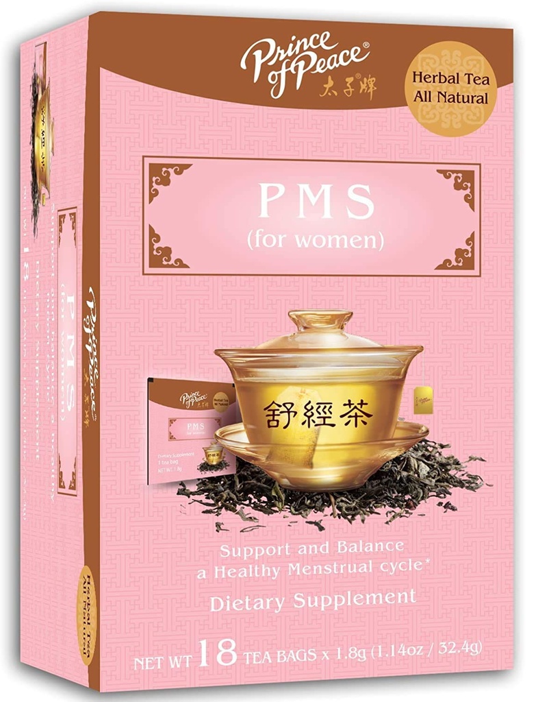 평화 PMS 차의 왕자, PMS Bloating & Cramping 호르몬 균형에서 생리 주기 구호를 위한 18의 차 부대 초본 차