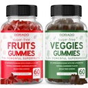 과일과 채소 보충교재 (120의 Gummies) - 성인을 위한 우수한 설탕 자유로운 Superfood 최고 녹색 & 과일 Gummies - 남자 & 여자를 위한 Immunity 지원 - 비 GMO, Vegan 안전 & 미국에서 만드는