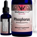 WellnessOne Ionic Phosphorus Supplements - Teeth, Bone Health, & Energy Support - Non-GMO, Vegan, 글루텐 무료 - 1.67 fl oz의 Ortho Phosphoric Acid의 인 액체